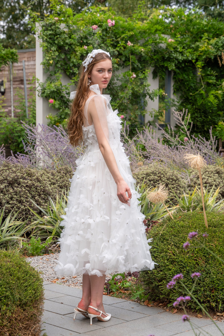 Morpho Fairytale Midi Dress - Pearl White