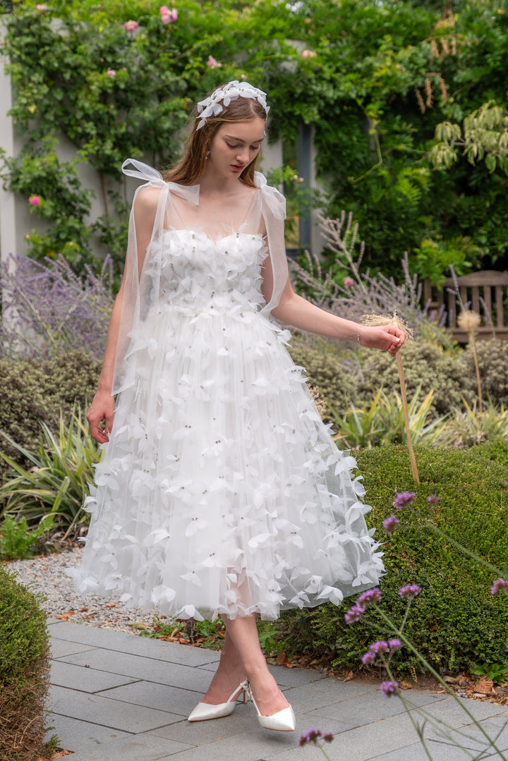 Morpho Fairytale Midi Dress - Pearl White
