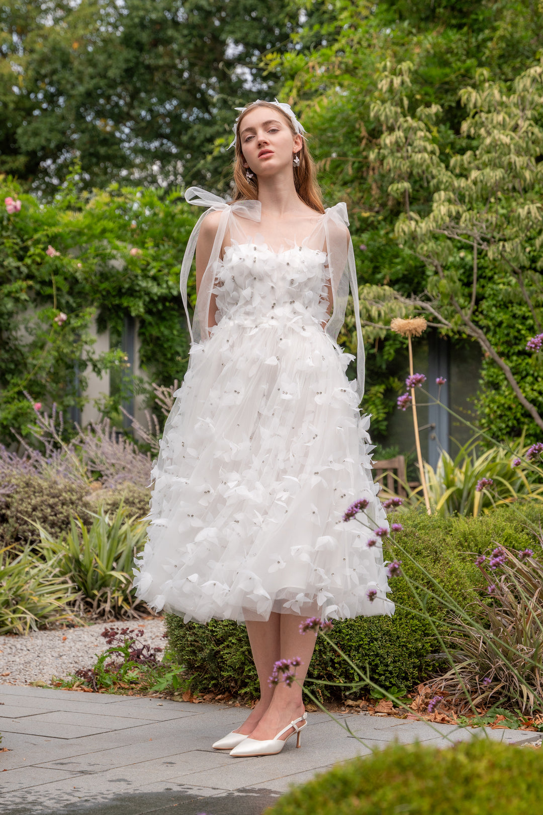 Morpho Fairytale Midi Dress - Pearl White
