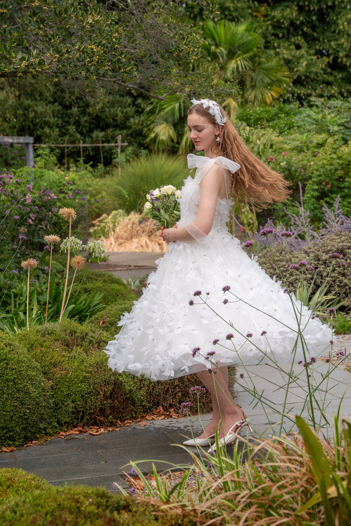 Morpho Fairytale Midi Dress - Pearl White
