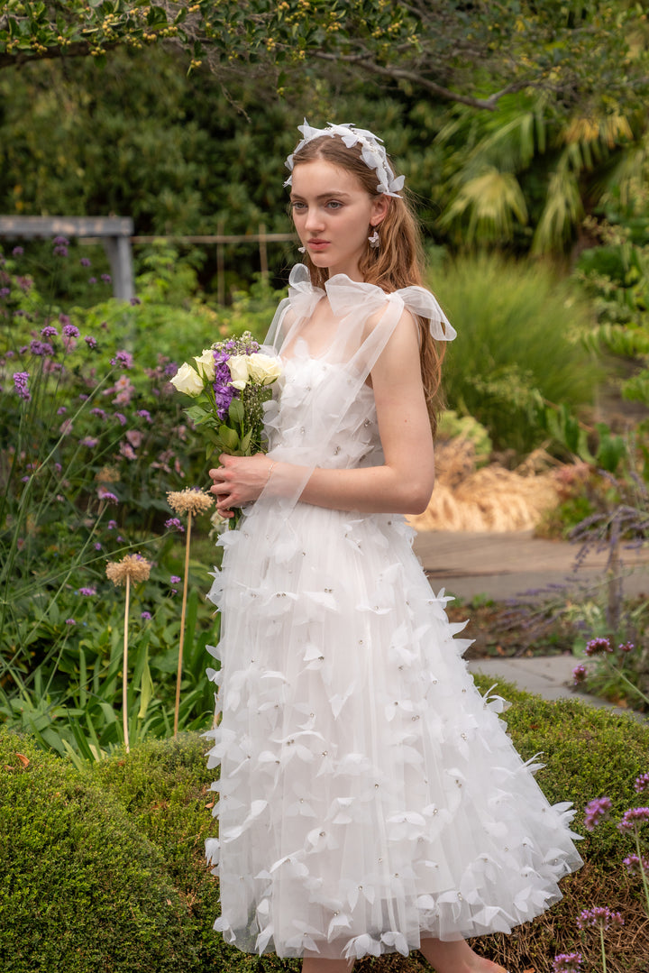 Morpho Fairytale Midi Dress - Pearl White