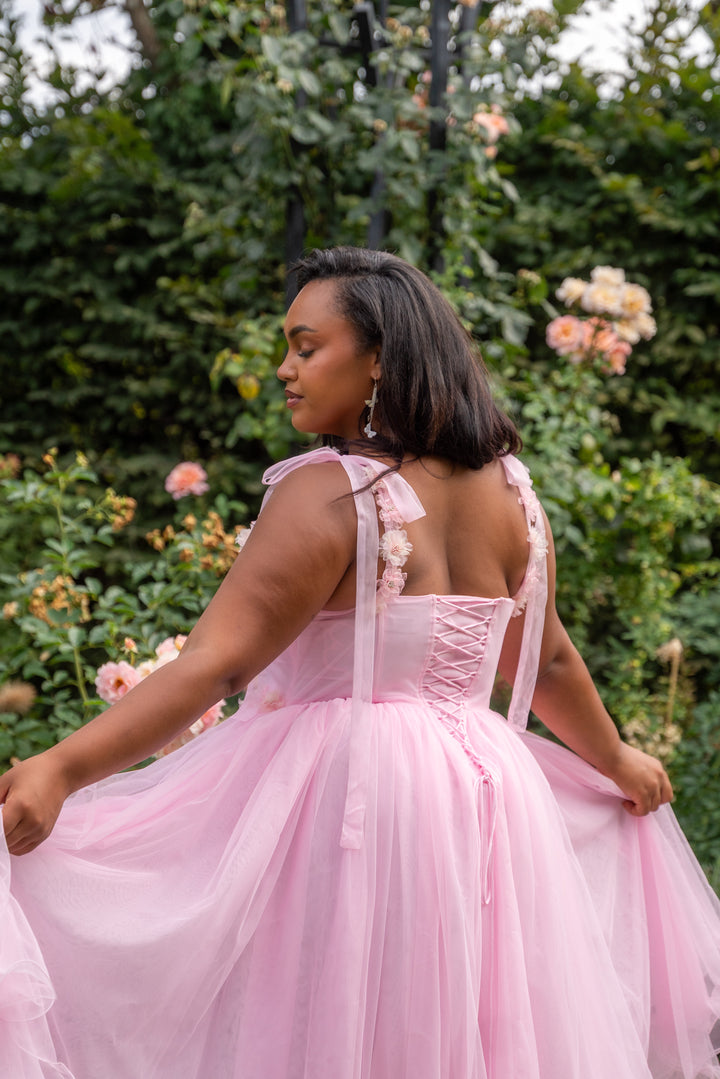 Blossom Belle Tulle Midi Dress - Pink
