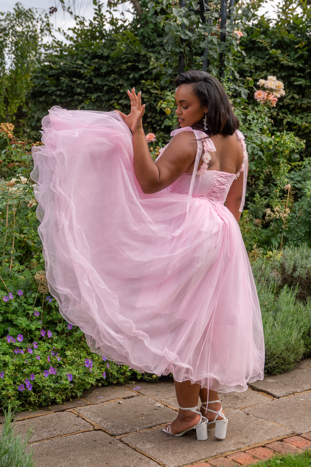Blossom Belle Tulle Midi Dress - Pink