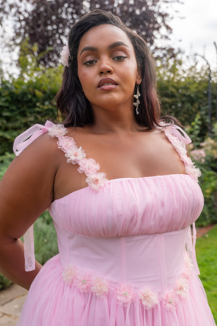 Blossom Belle Tulle Midi Dress - Pink
