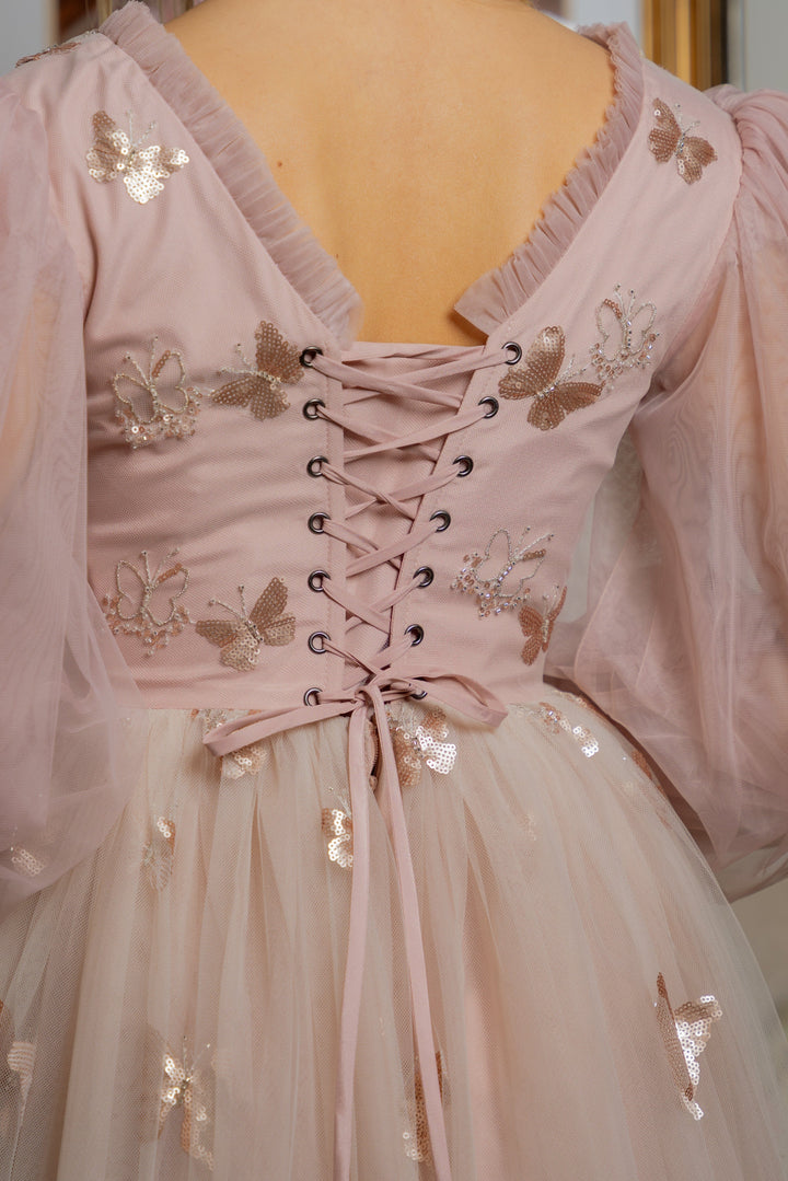 Golden Monarch Sequin Midi Dress - Fairy Tong