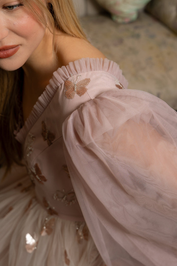 Golden Monarch Sequin Midi Dress - Fairy Tong