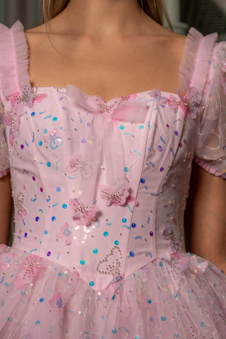 Fairy Hairstreak Midi Dress - Baby Pink - Fairy Tong