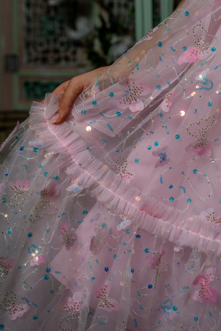 Fairy Hairstreak Midi Dress - Baby Pink - Fairy Tong