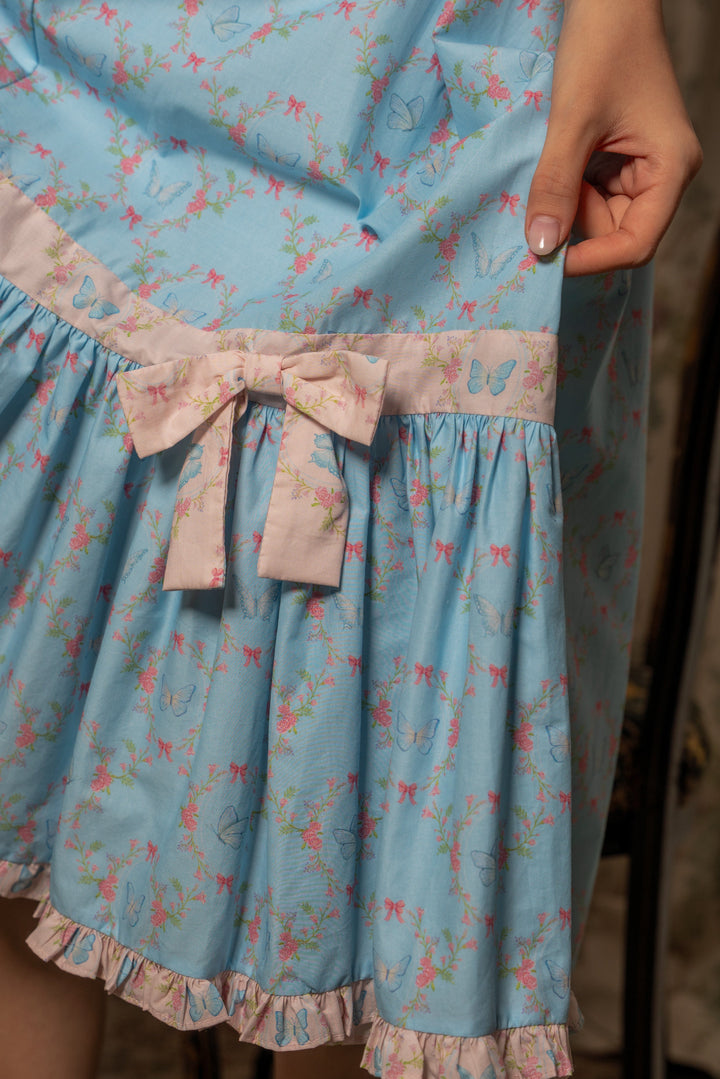 Butterfly Garden Midi Dress - Blue - Fairy Tong