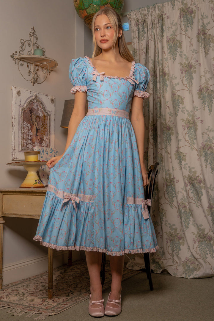 Butterfly Garden Midi Dress - Blue - Fairy Tong