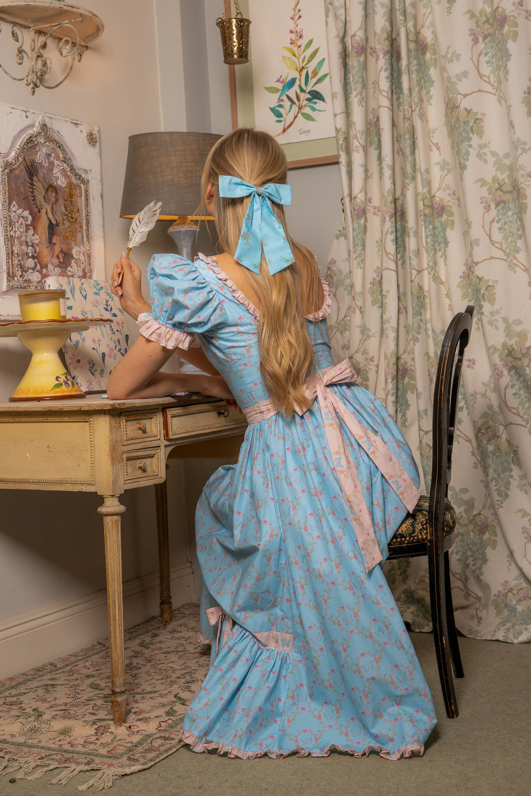 Butterfly Garden Midi Dress - Blue - Fairy Tong