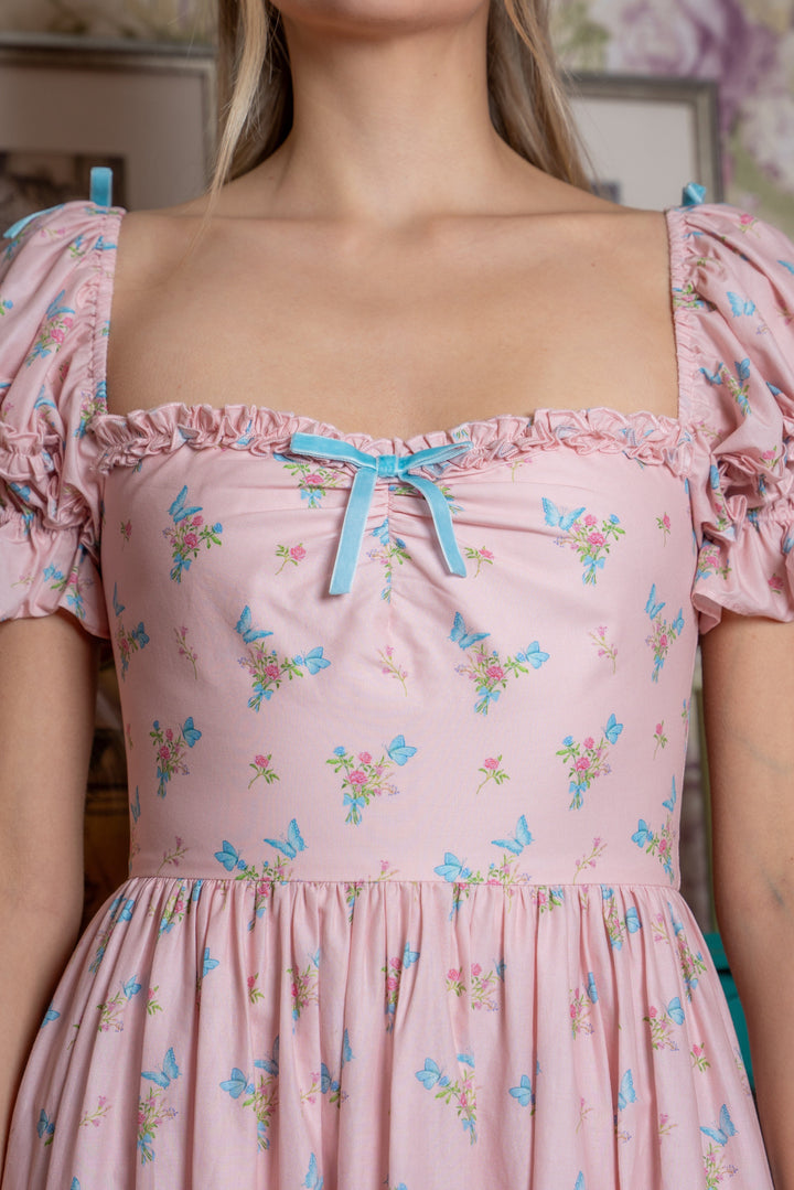 Velvet Flutter Midi Dress - Fairy Tong