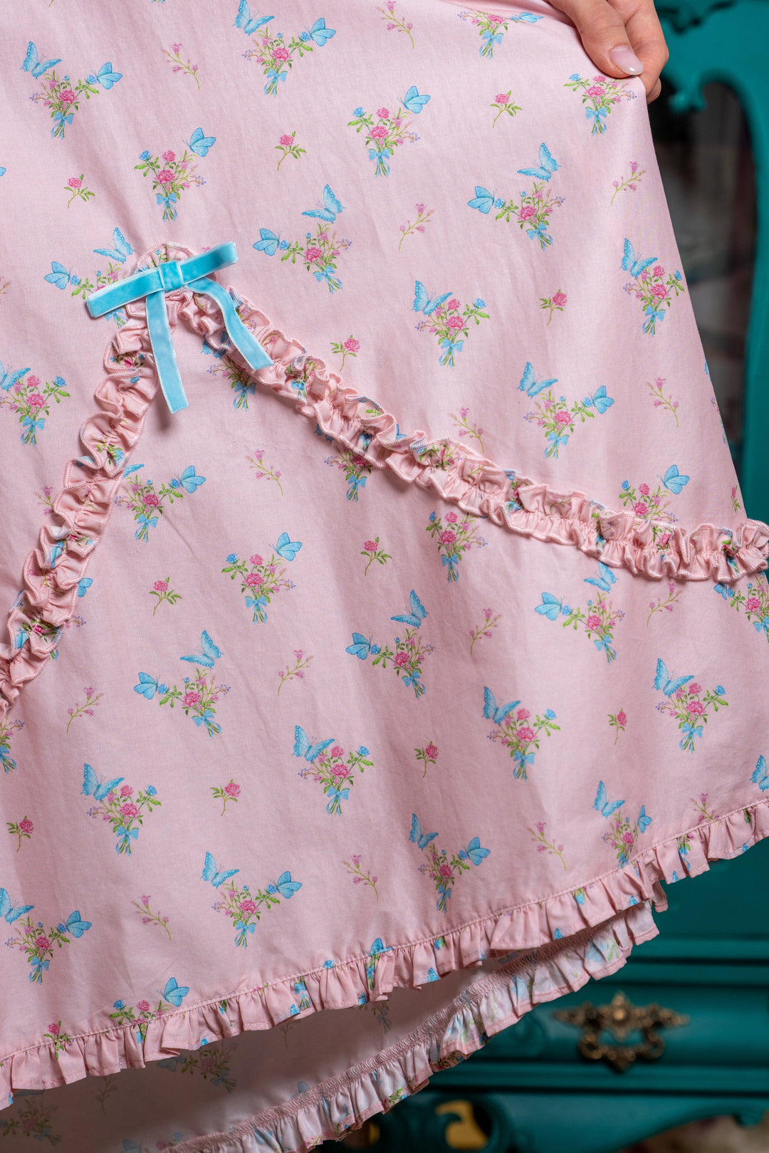 Velvet Flutter Midi Dress - Fairy Tong