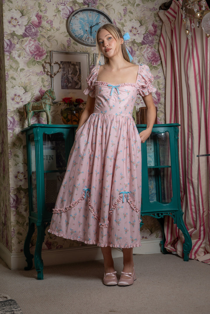 Velvet Flutter Midi Dress - Fairy Tong