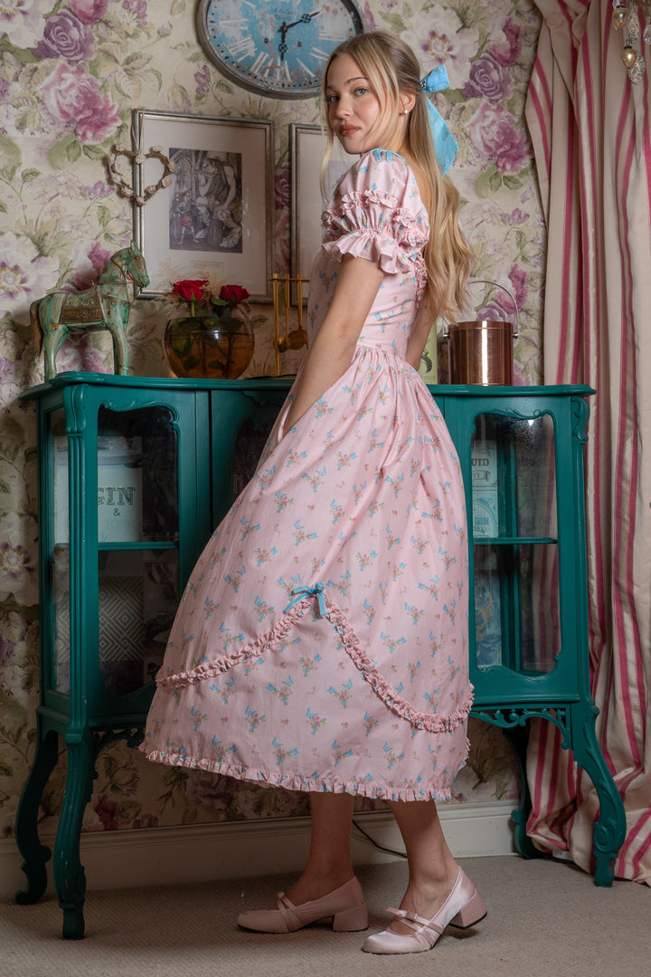 Velvet Flutter Midi Dress - Fairy Tong