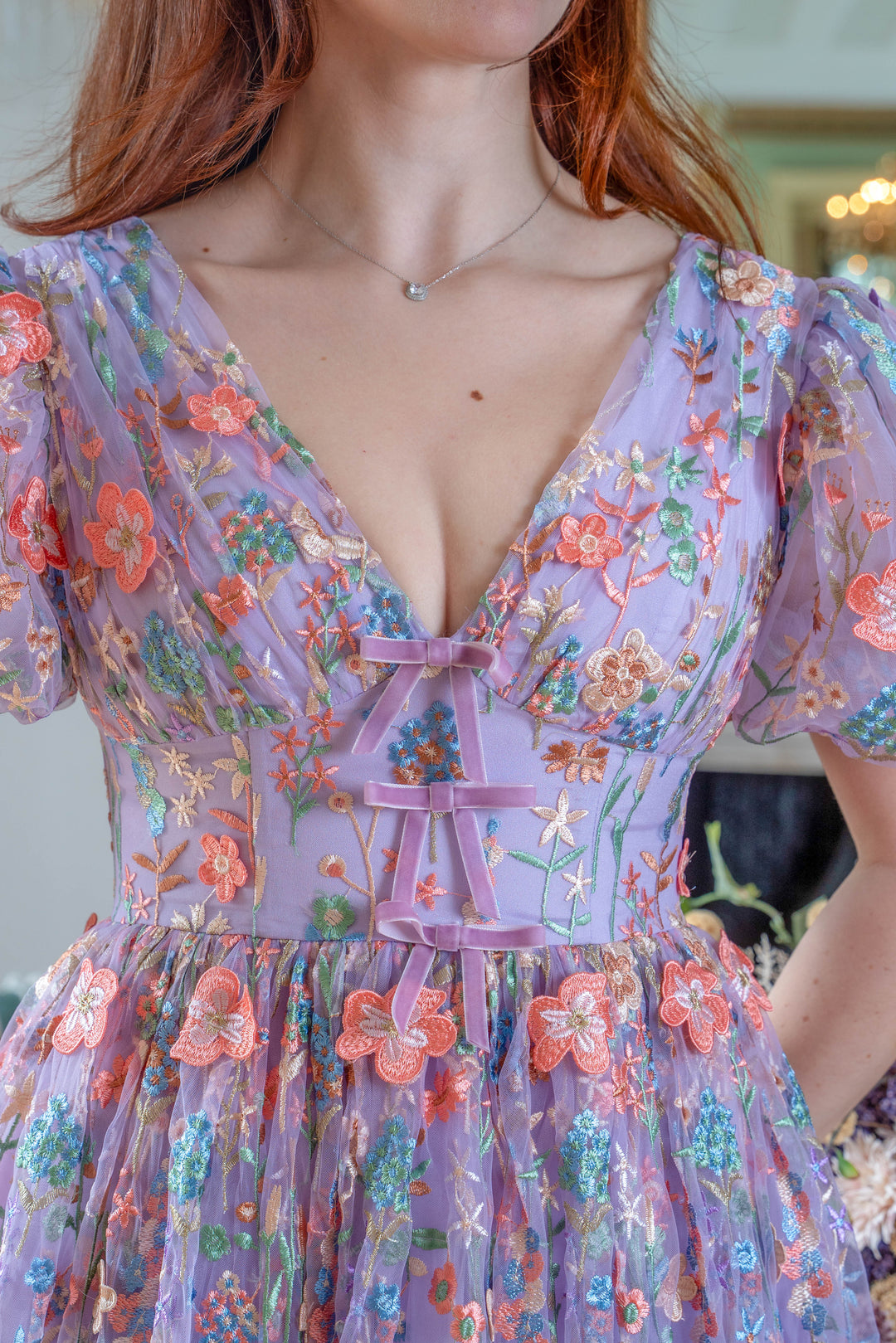 Enchanted Meadow Midi Dress - Violet - Fairy Tong