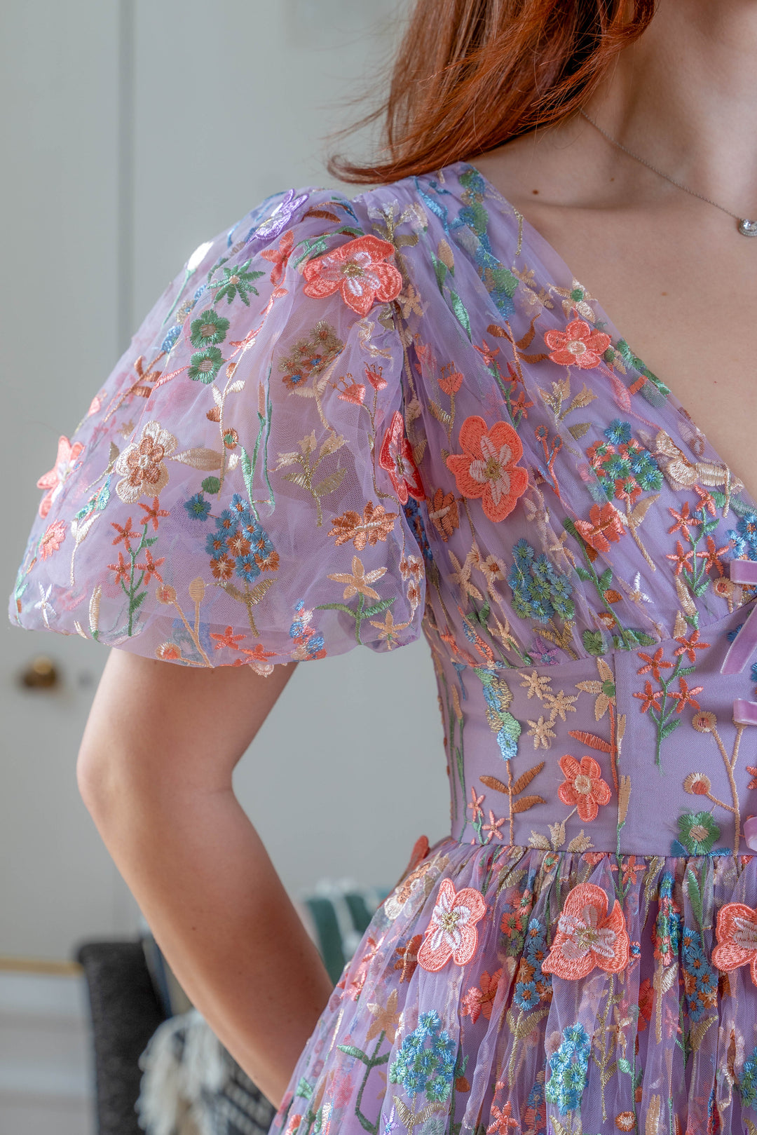 Enchanted Meadow Midi Dress - Violet - Fairy Tong