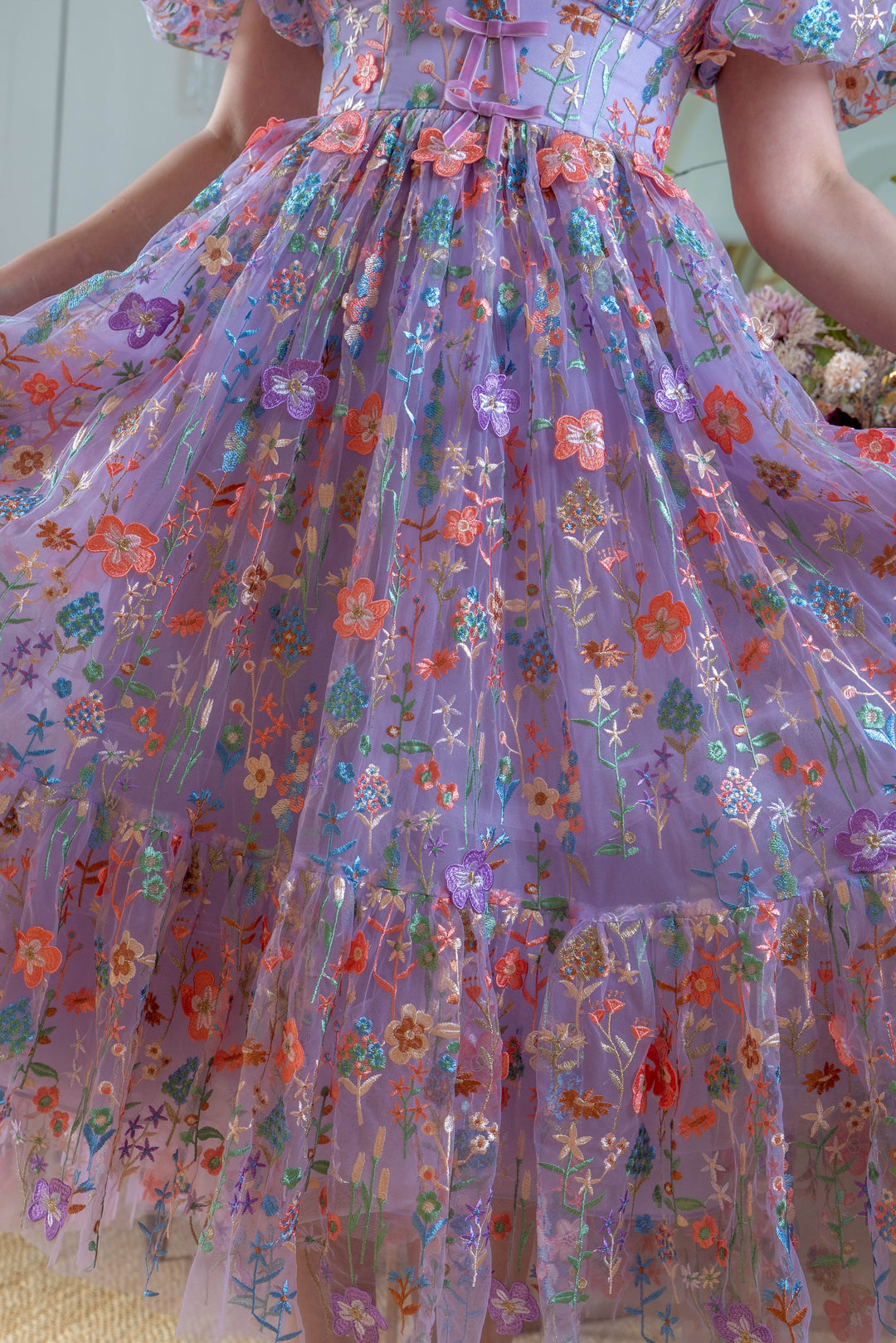 Enchanted Meadow Midi Dress - Violet - Fairy Tong