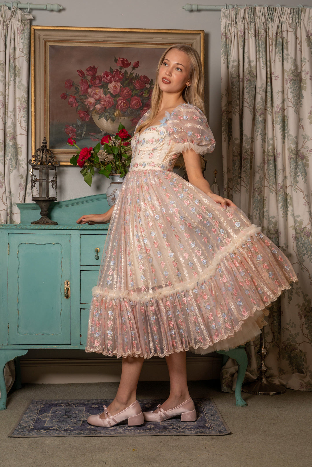 Everbloom Flutter Midi Dress - Fairy Tong