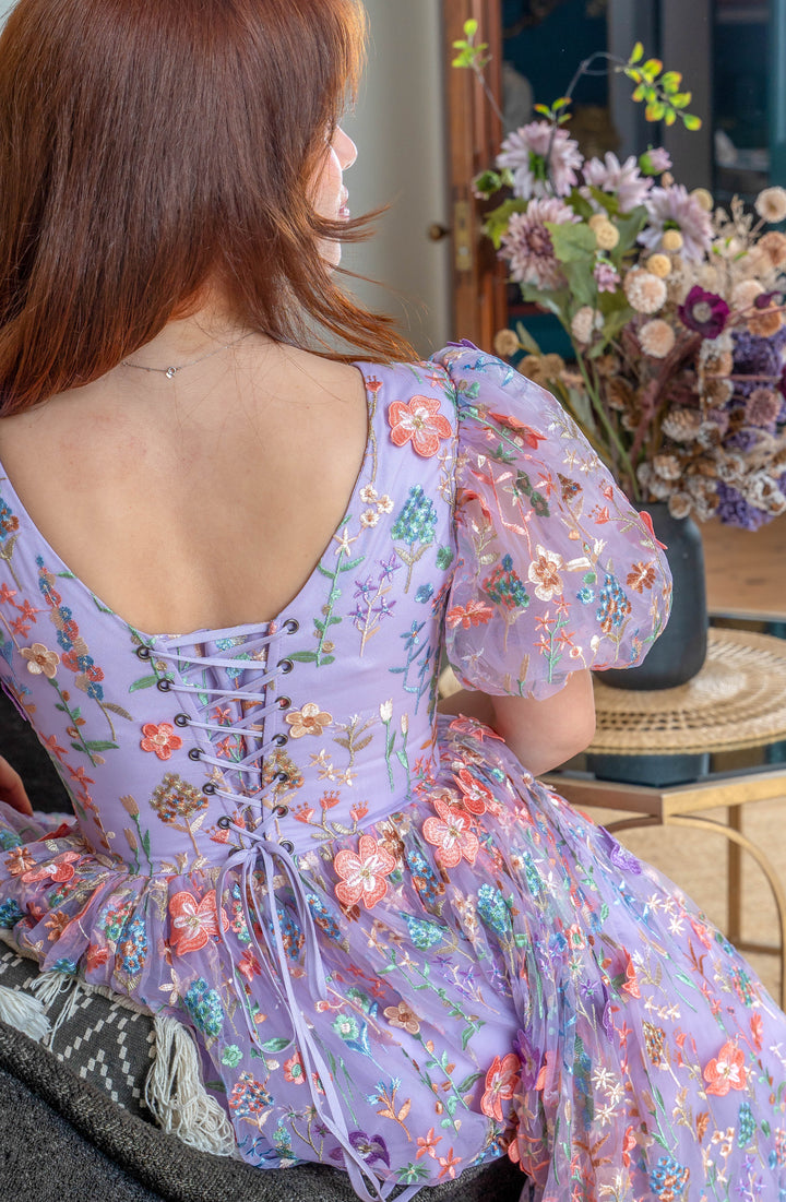 Enchanted Meadow Midi Dress - Violet - Fairy Tong
