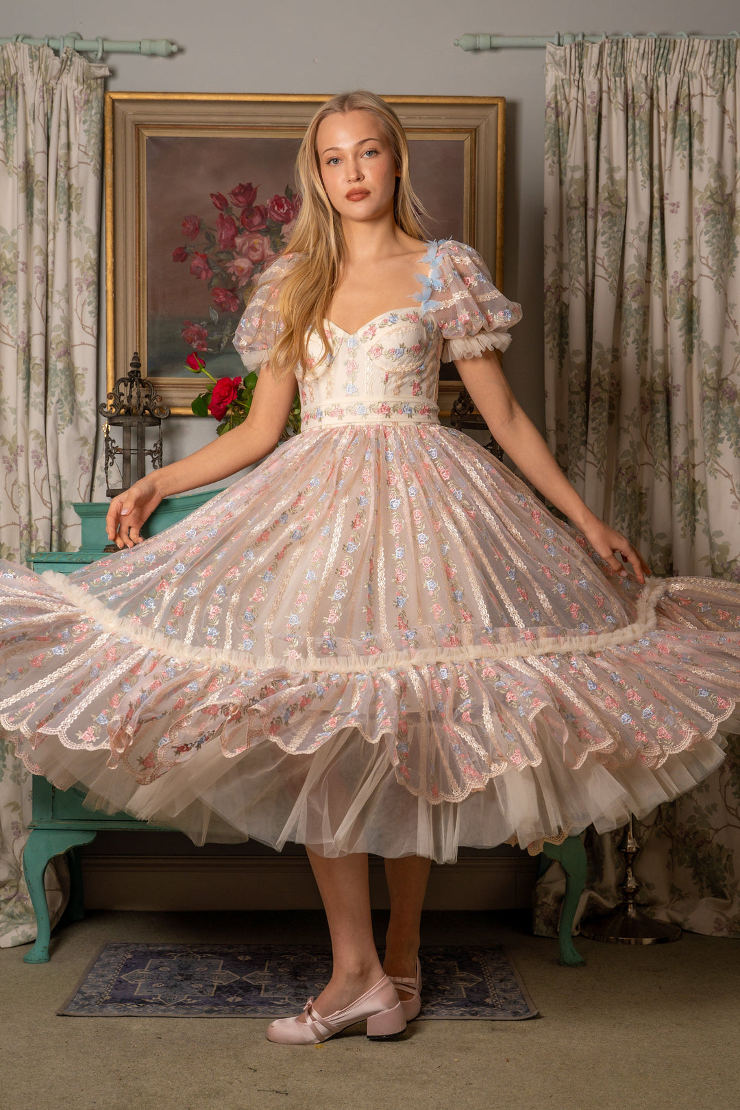 Everbloom Flutter Midi Dress - Fairy Tong