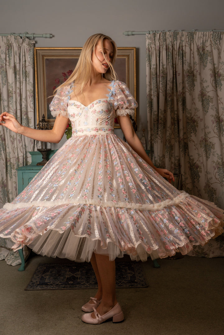 Everbloom Flutter Midi Dress - Fairy Tong