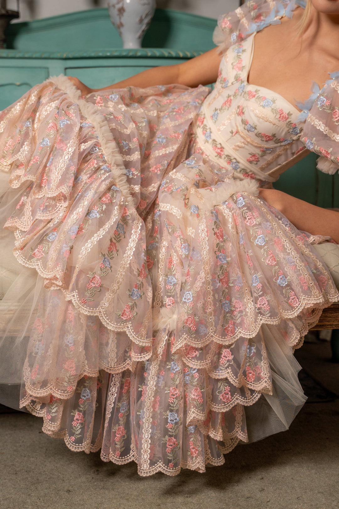 Everbloom Flutter Midi Dress - Fairy Tong