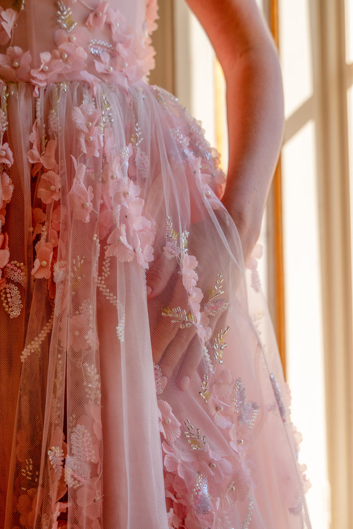 Bloom Reverie Sequin Midi Dress - Fairy Tong