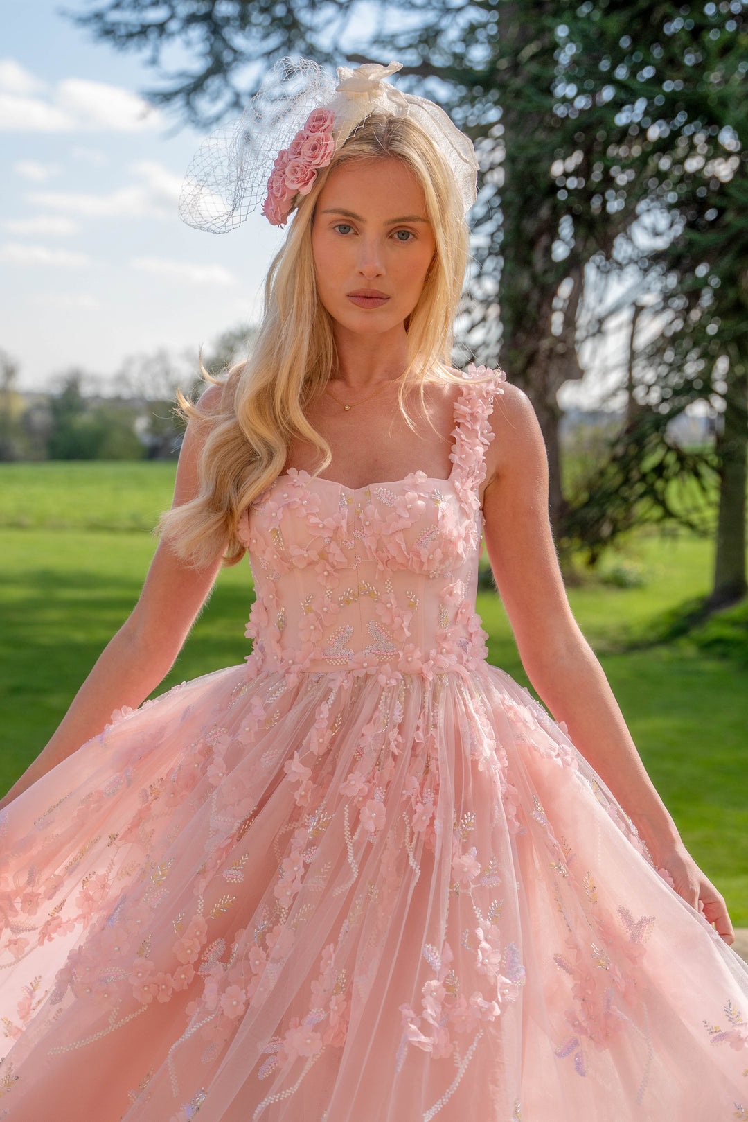 Bloom Reverie Sequin Midi Dress - Fairy Tong