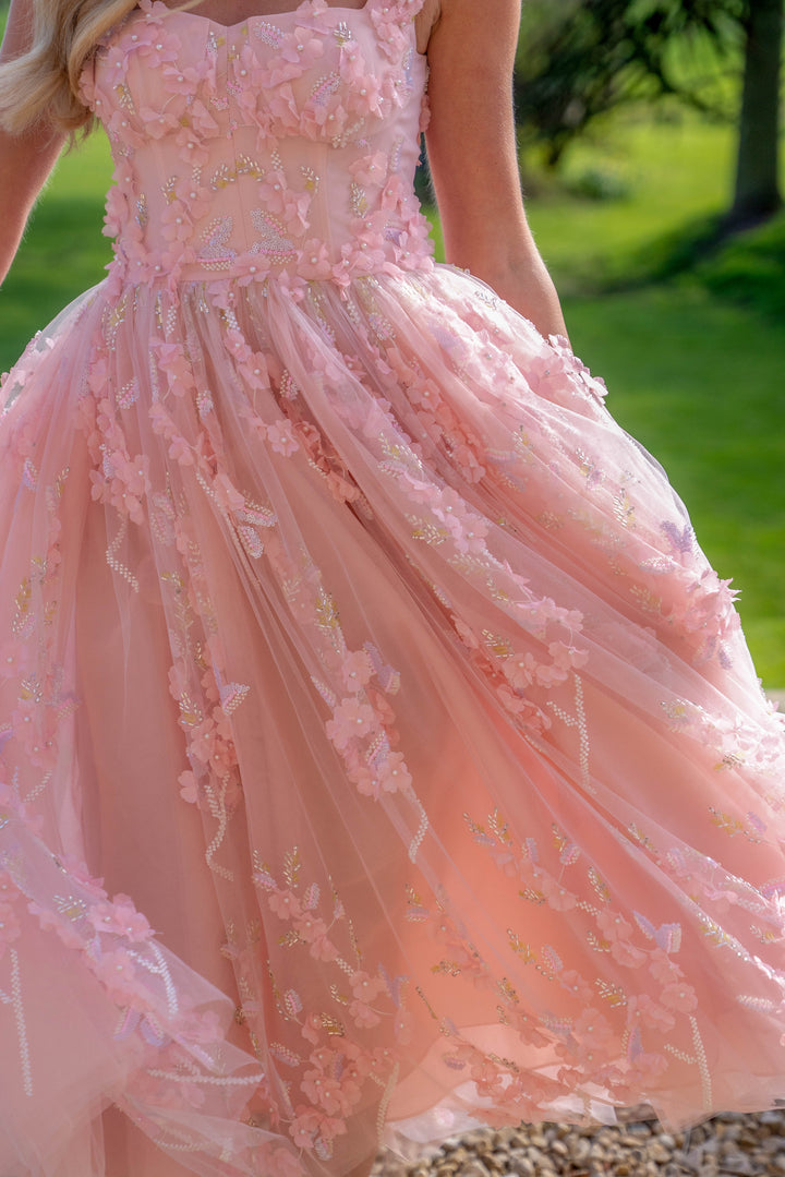 Bloom Reverie Sequin Midi Dress - Fairy Tong