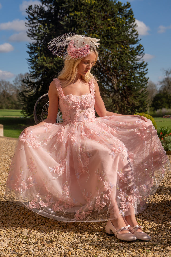 Bloom Reverie Sequin Midi Dress - Fairy Tong