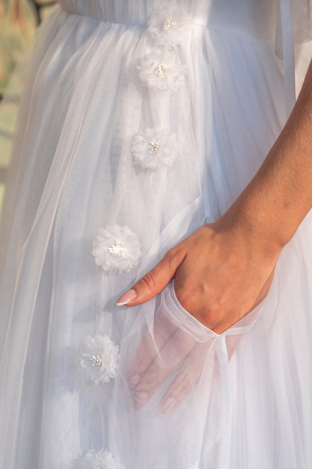 Flora Whisper Gown - White