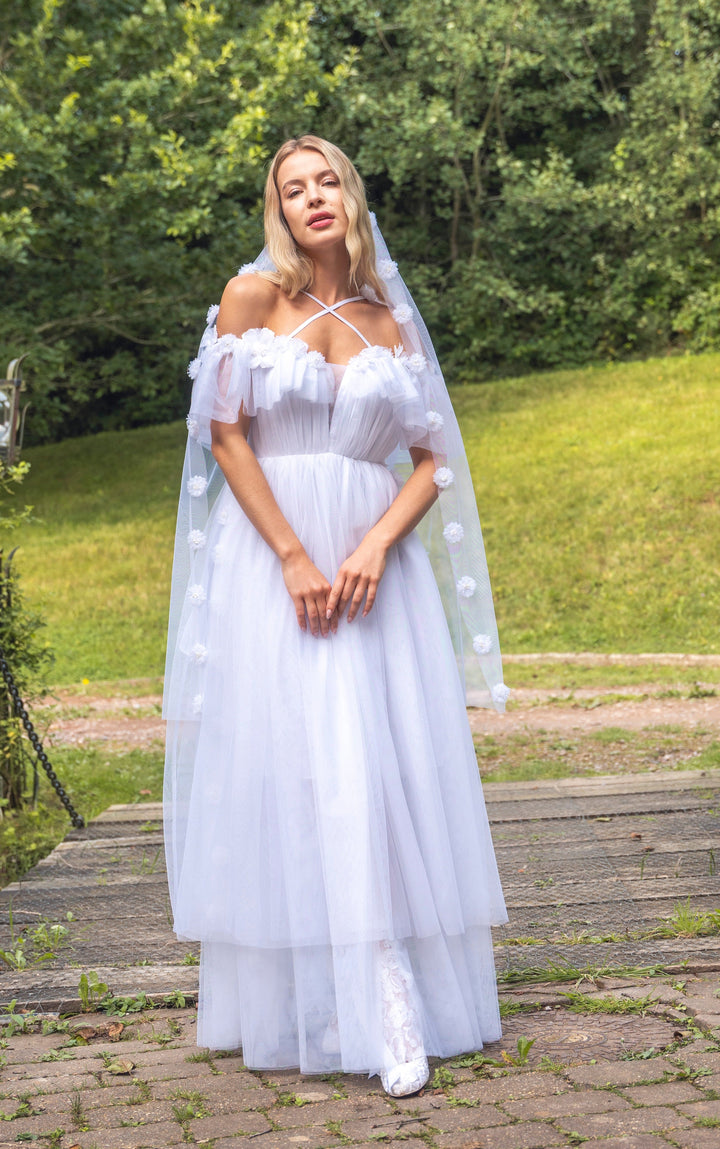 Flora Whisper Gown - White