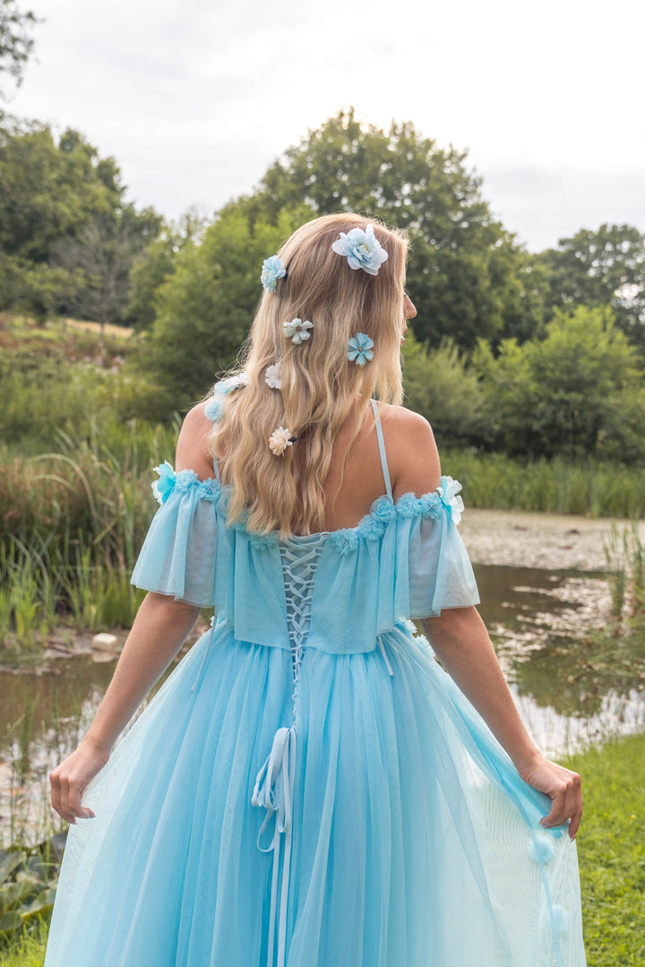 Flora Whisper Gown - Sky Blue