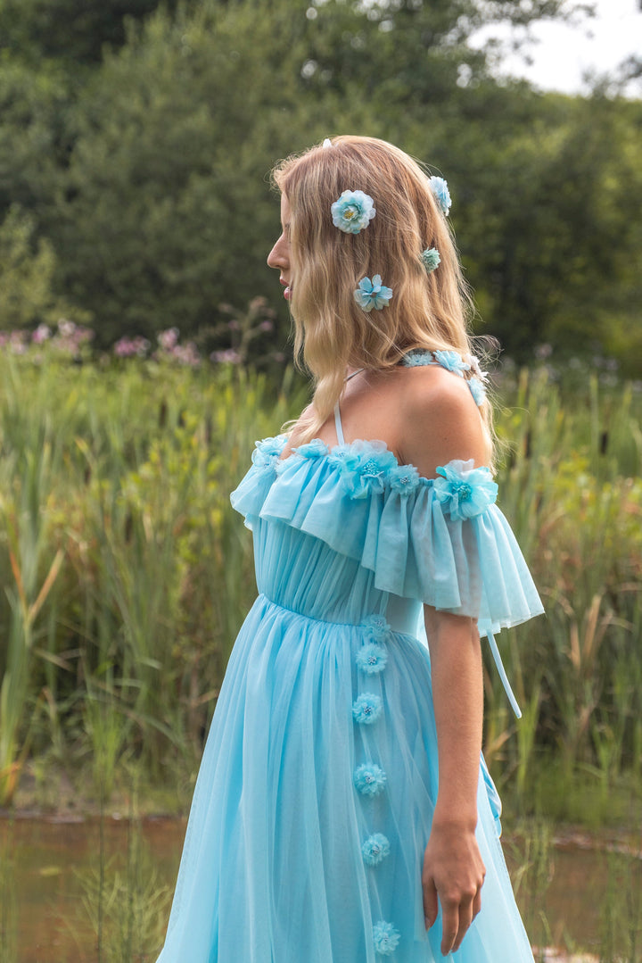 Flora Whisper Gown - Sky Blue