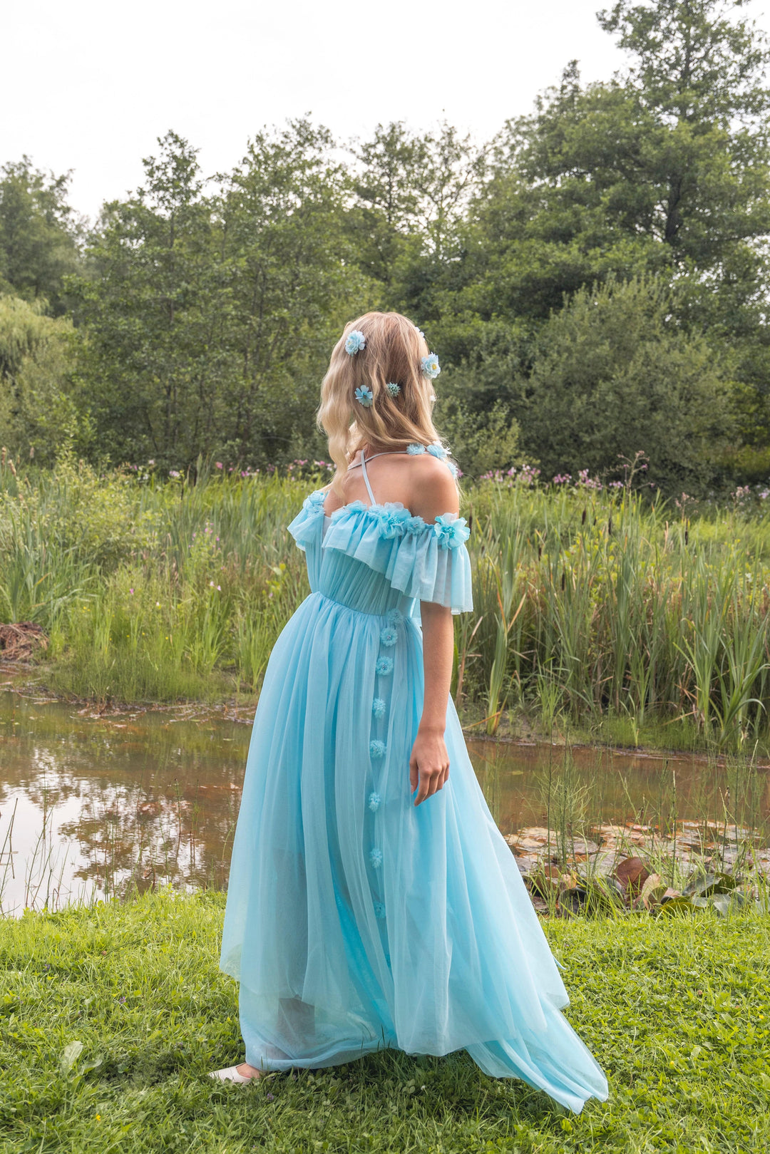 Flora Whisper Gown - Sky Blue