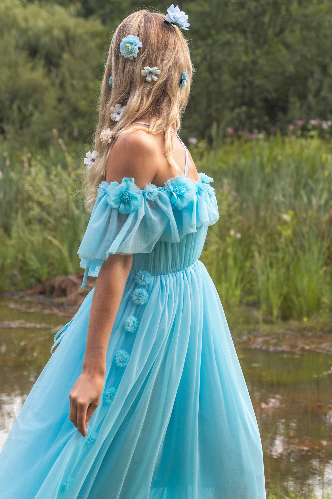 Flora Whisper Gown - Sky Blue