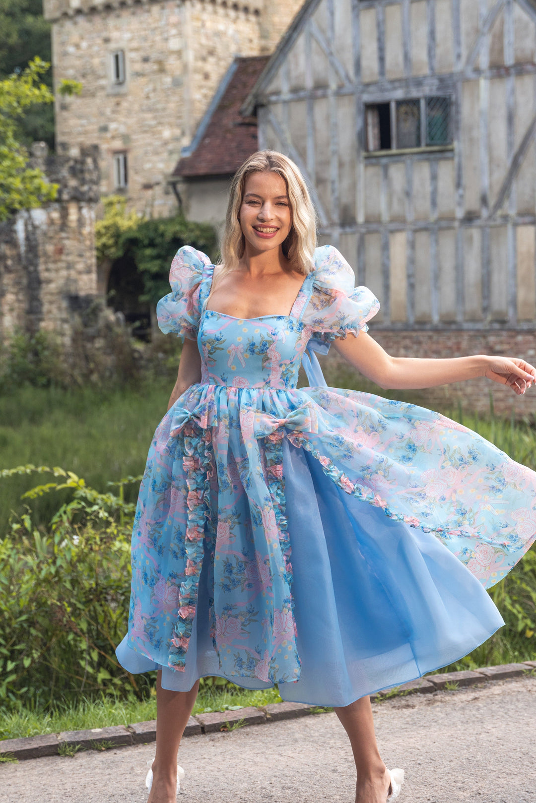 Rose Waltz Midi Dress - Soft Blue Fairy Tong Rose Waltz Midi Dress - Soft Blue Fairy Tong
