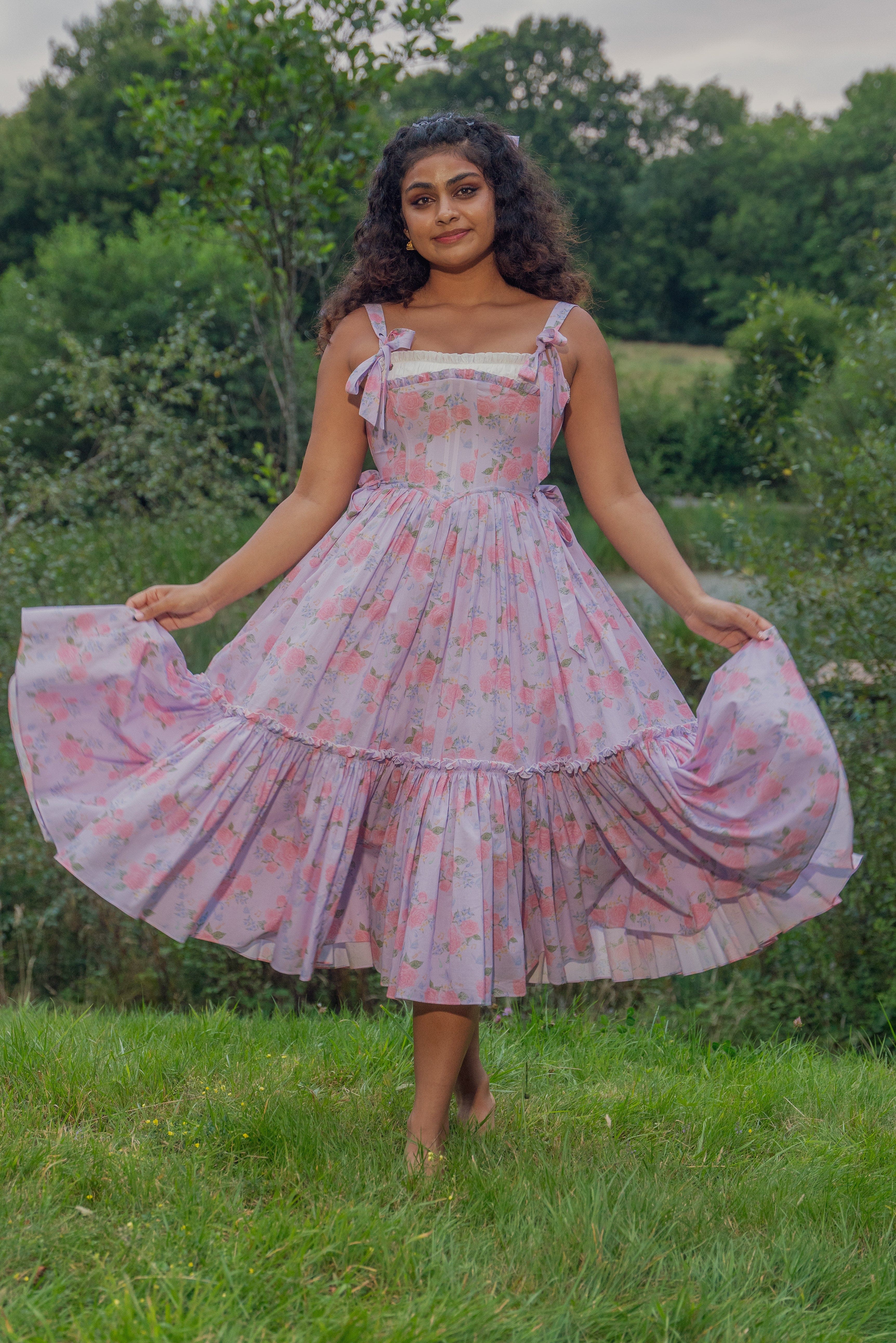 Garden Symphony Corset Midi Dress - Light Mauve – Fairy Tong