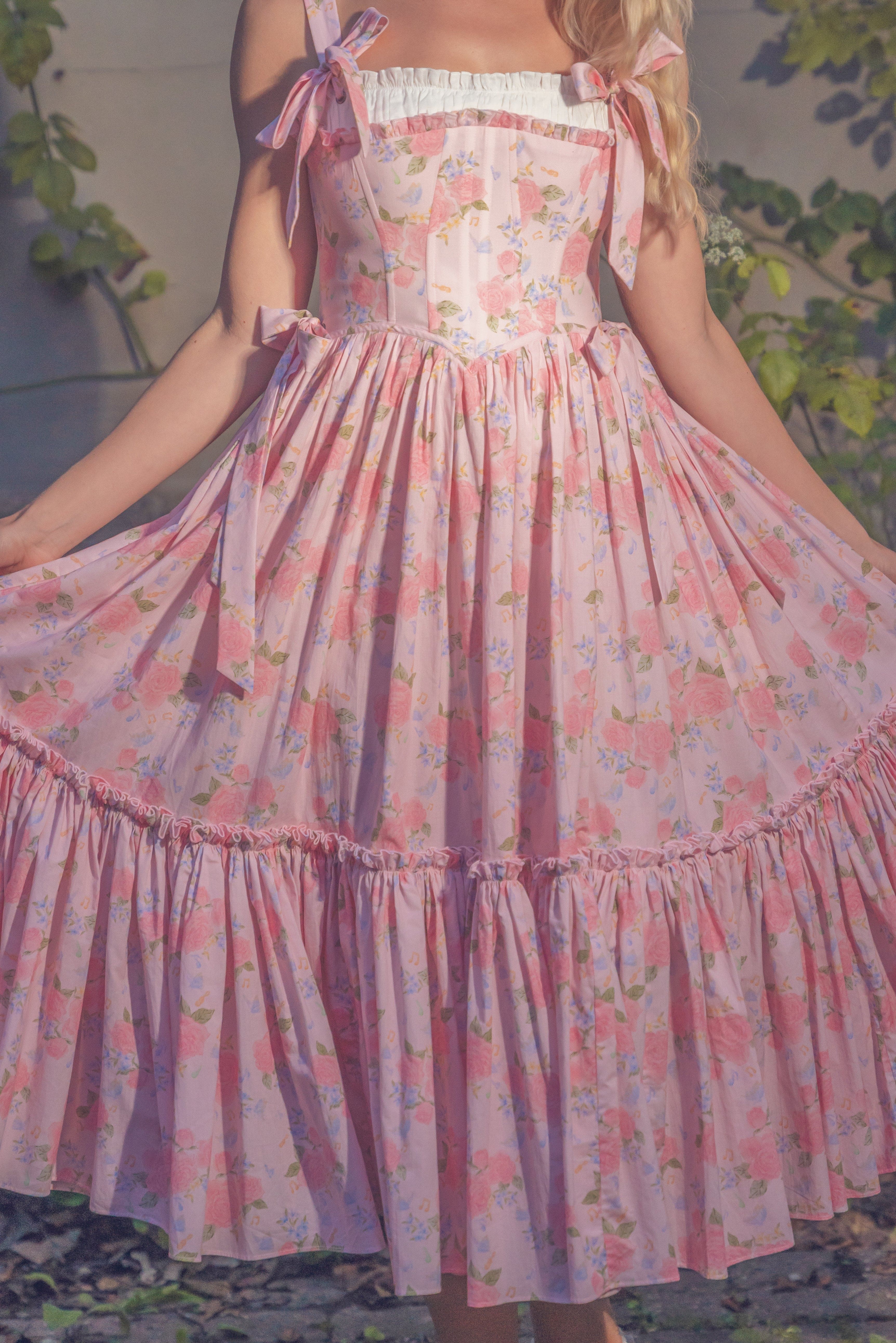 Garden Symphony Corset Midi Dress - Pink – Fairy Tong