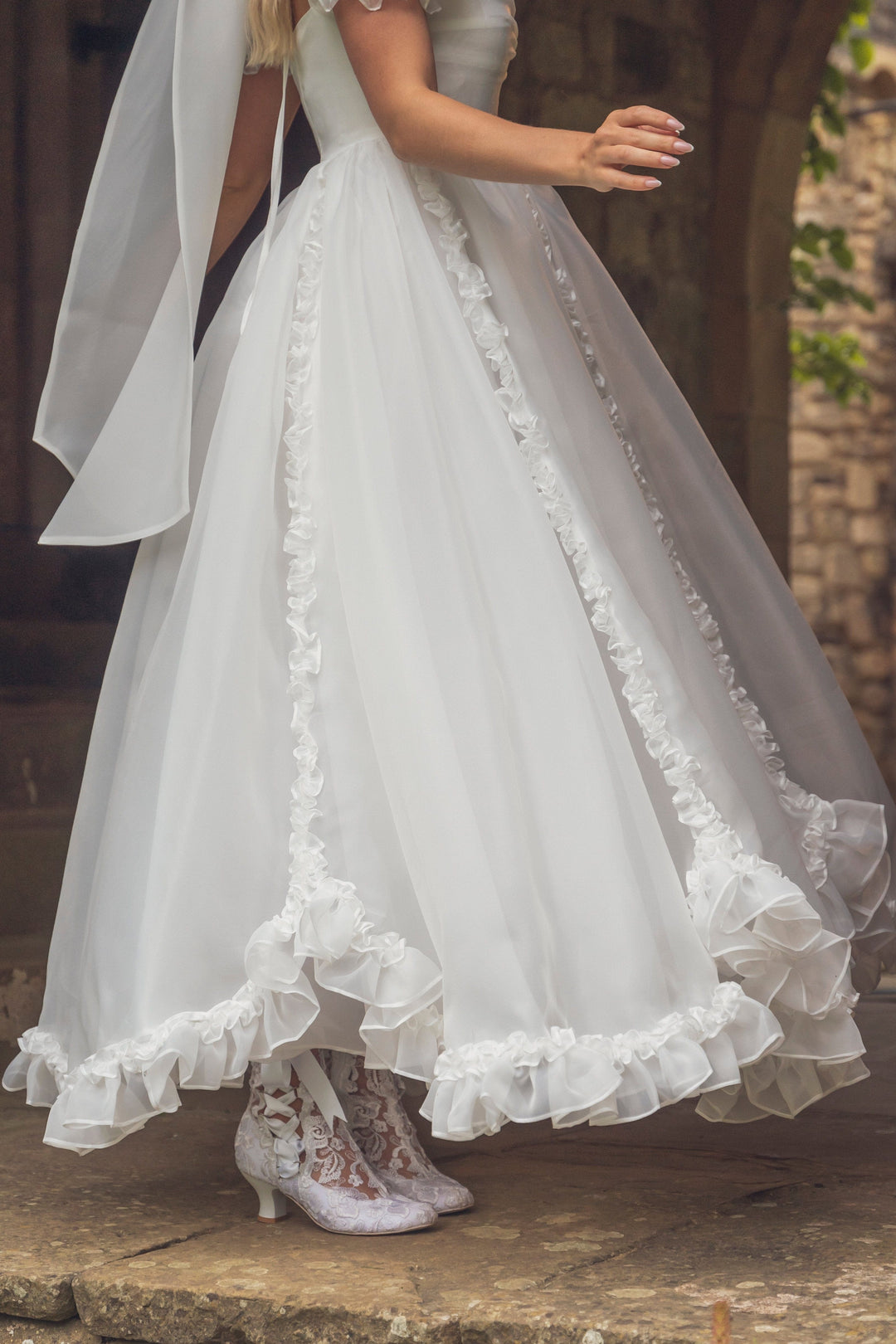 Rose Princess Gown - Pearl White