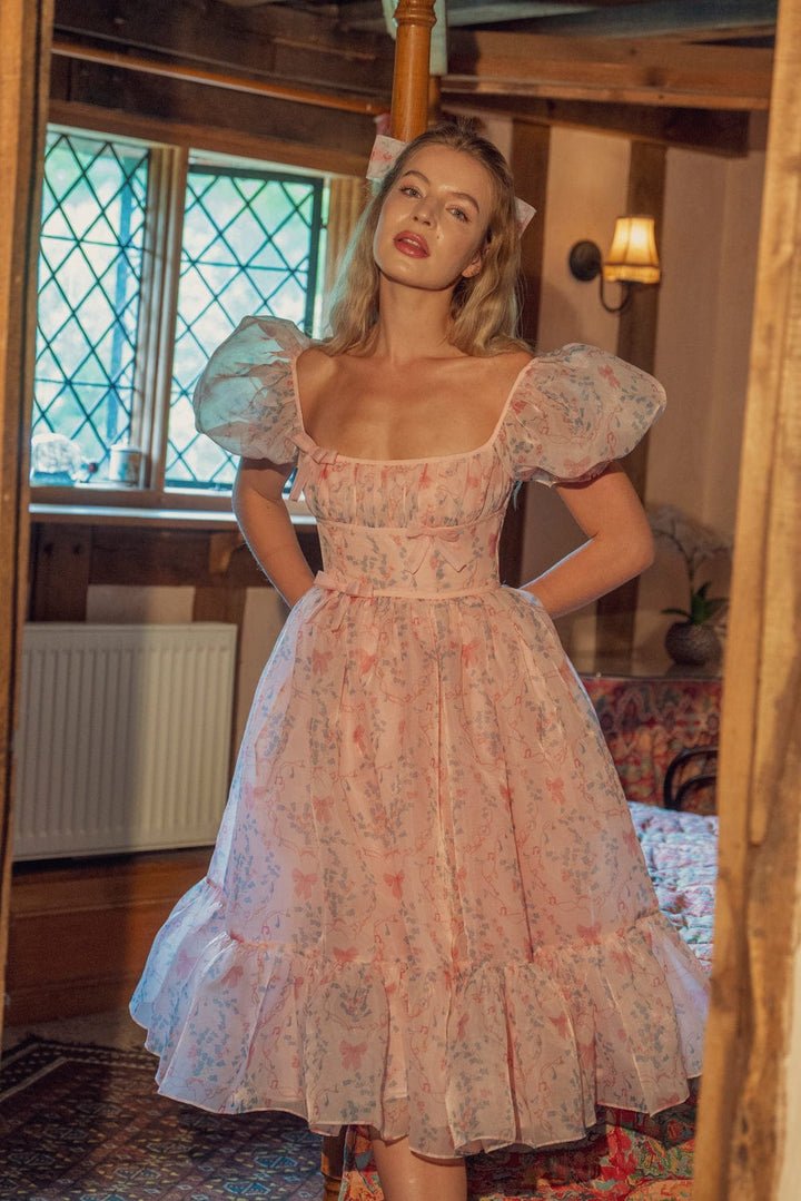 Rococo Melody Midi Dress - Blush