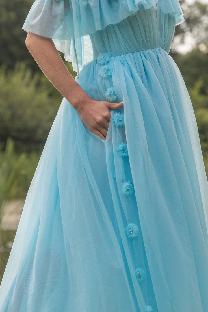 Flora Whisper Gown - Sky Blue