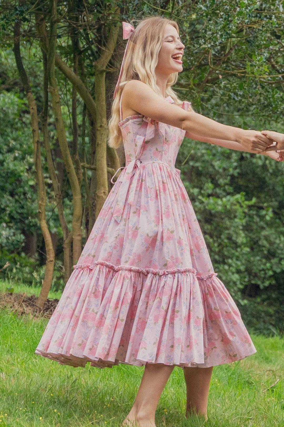 Garden Symphony Corset Midi Dress - Pink Fairy Tong Garden Symphony Corset Midi Dress - Pink Fairy Tong