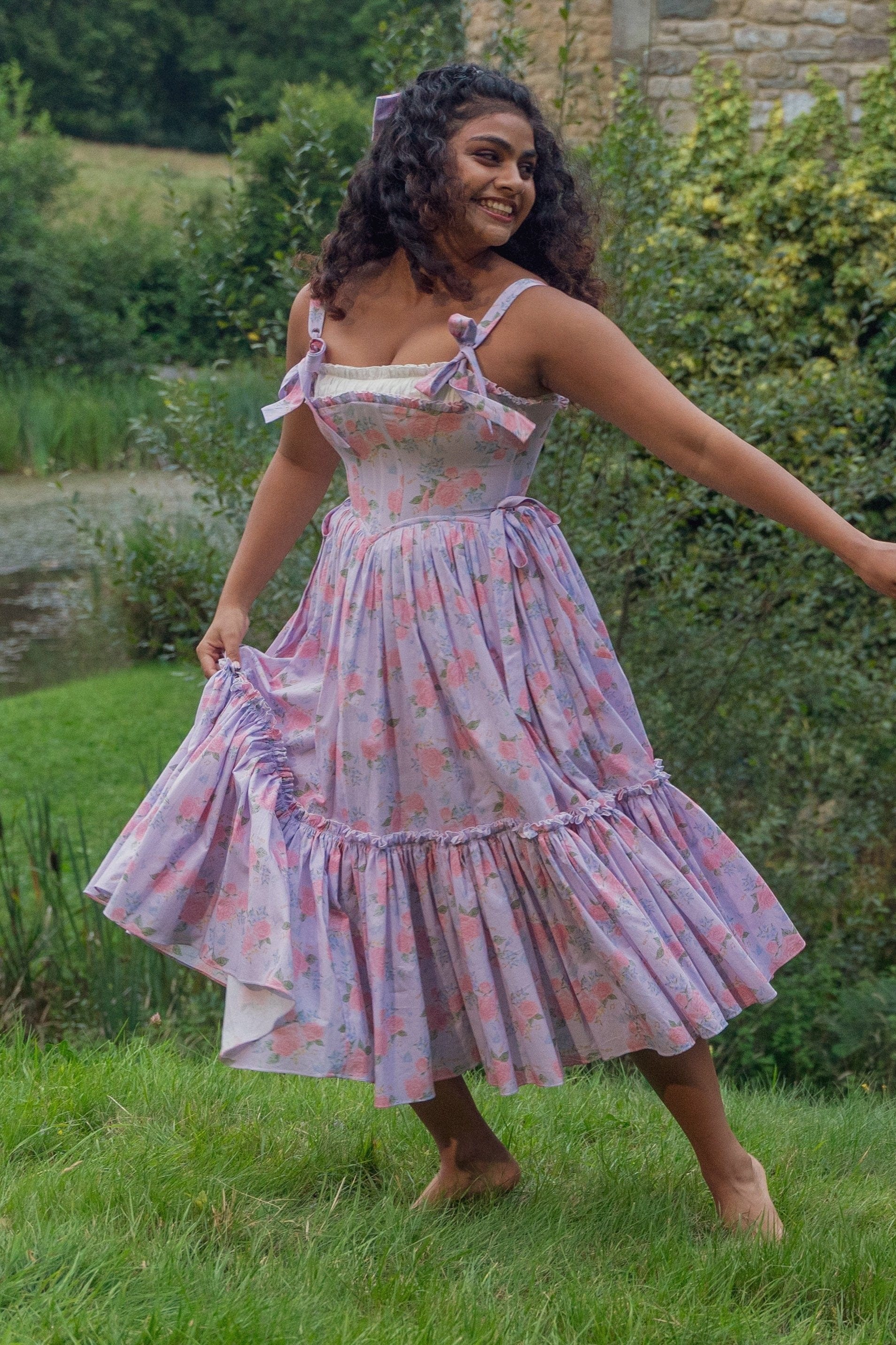 Garden Symphony Corset Midi Dress - Light Mauve – Fairy Tong