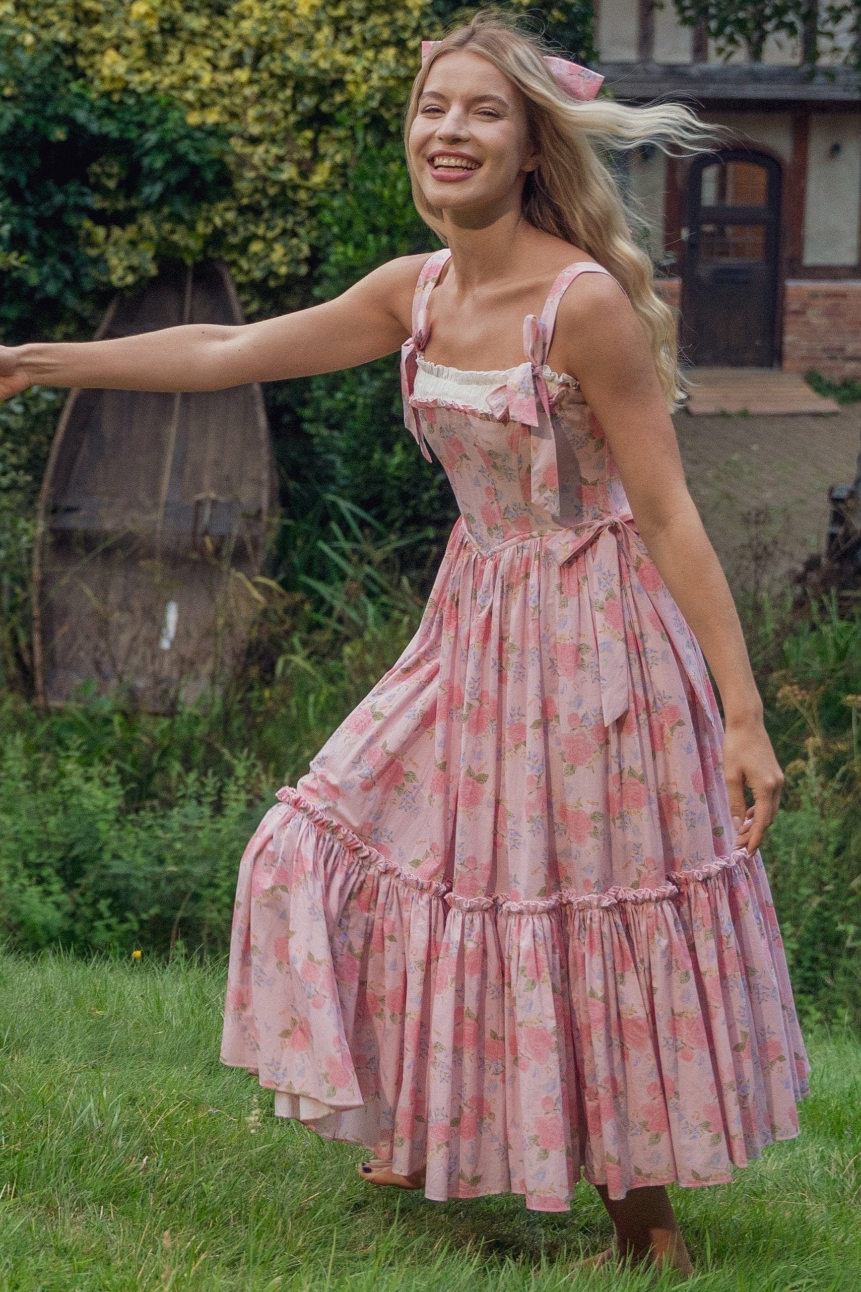 Garden Symphony Corset Midi Dress - Pink – Fairy Tong