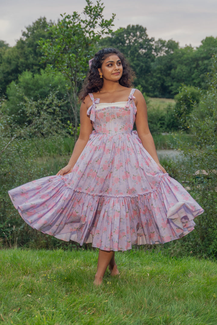 Garden Symphony Corset Midi Dress - Light Mauve Fairy Tong Garden Symphony Corset Midi Dress - Light Mauve Fairy Tong