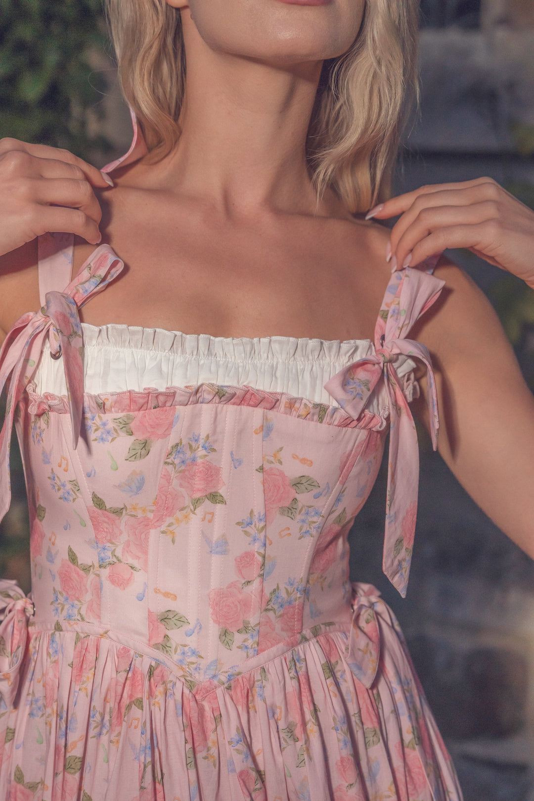 Garden Symphony Corset Midi Dress - Pink Fairy Tong Garden Symphony Corset Midi Dress - Pink Fairy Tong