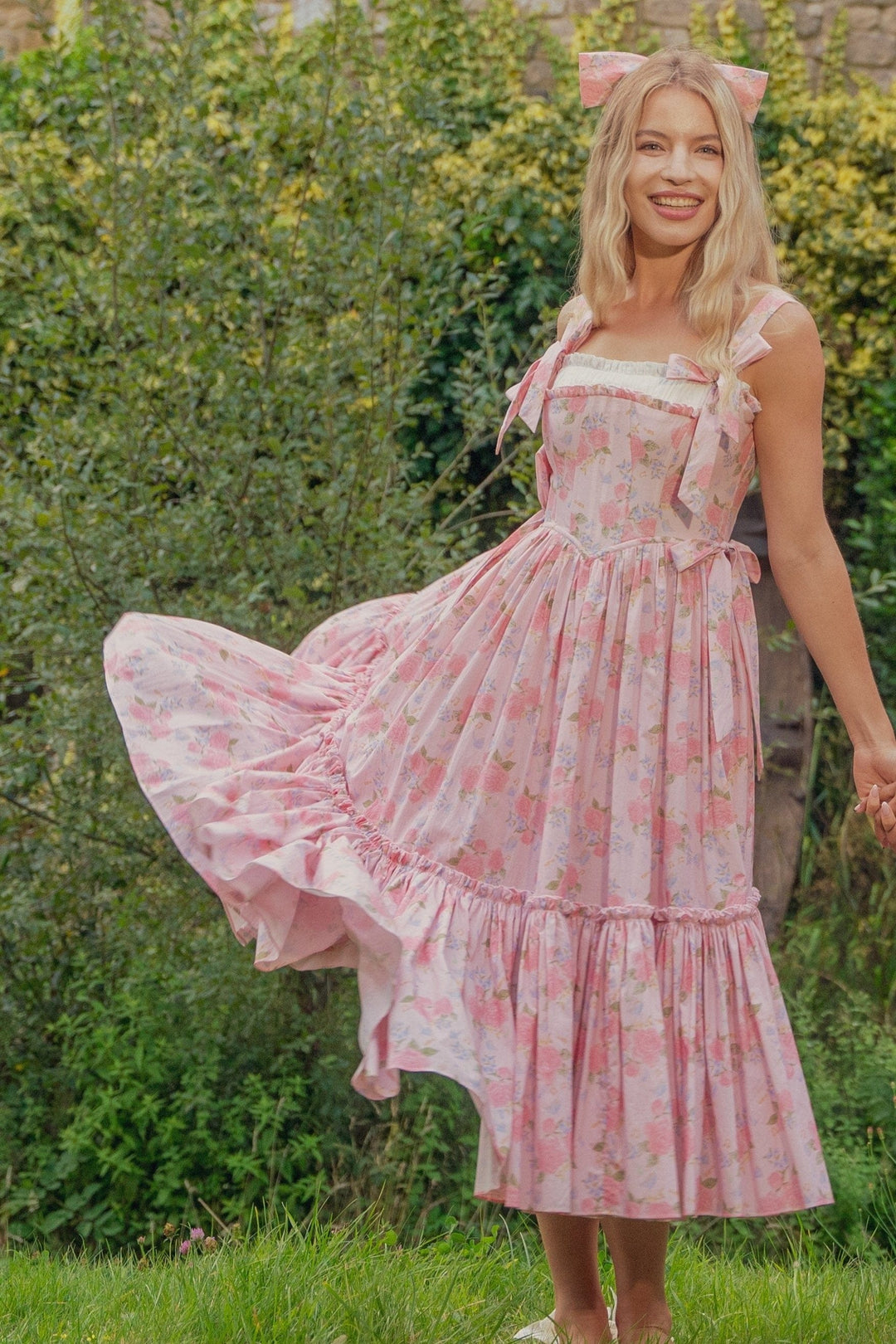 Garden Symphony Corset Midi Dress - Pink Fairy Tong Garden Symphony Corset Midi Dress - Pink Fairy Tong