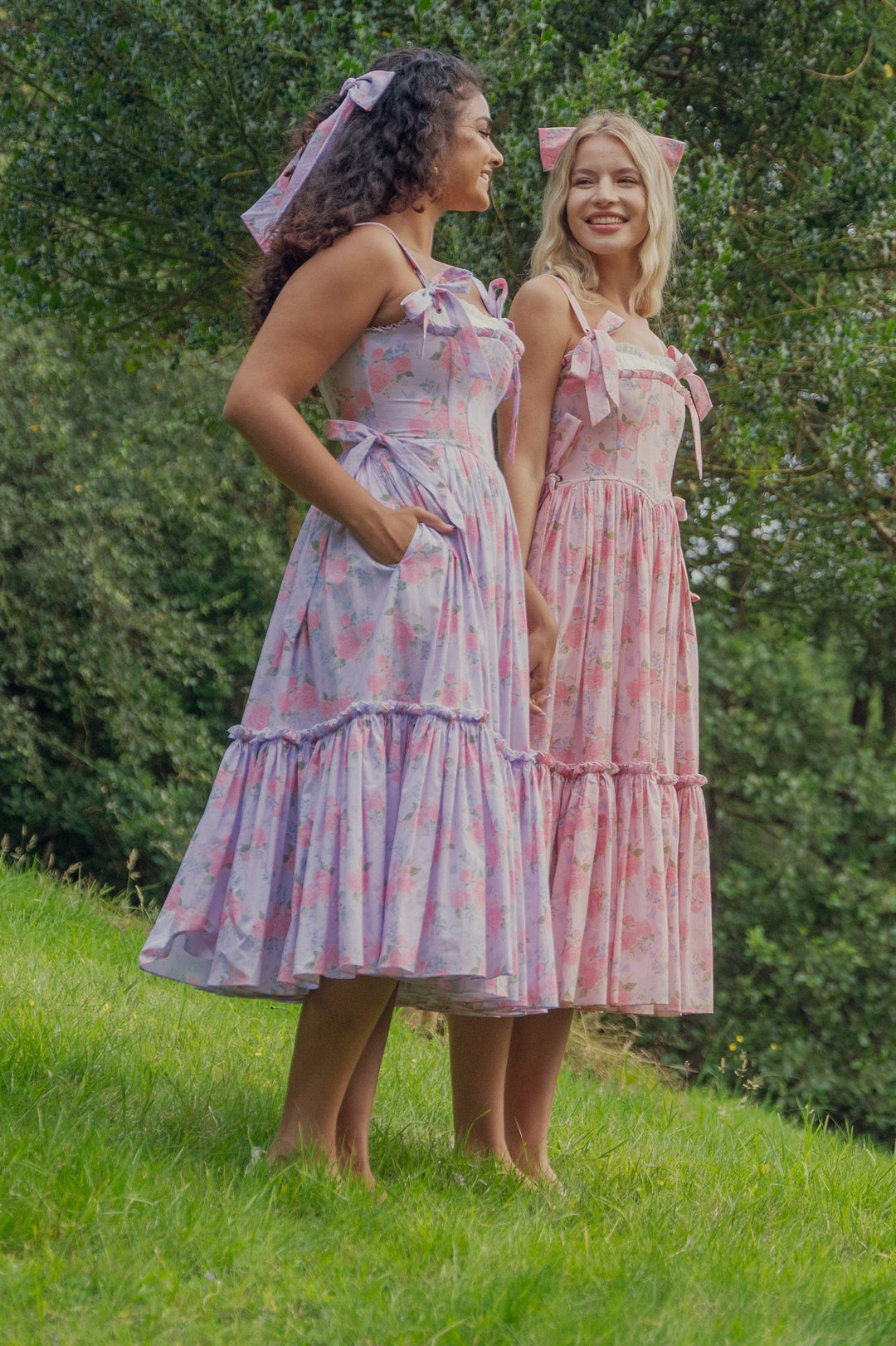 Garden Symphony Corset Midi Dress